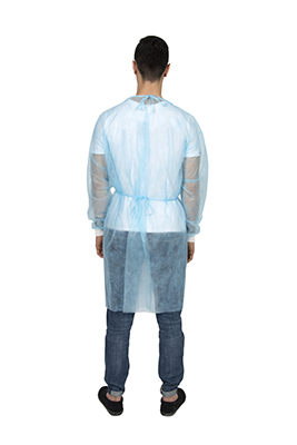 100 pieces Disposable PP Non-woven Isolation Gown with knitted cuffs