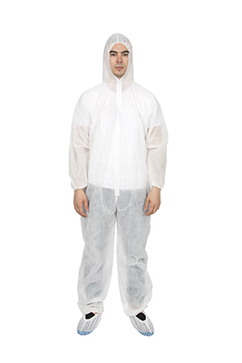 Disposable Polypropylene Plastic Coveralls , with hood, 50/Case
