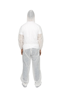 Disposable Polypropylene Plastic Coveralls , with hood, 50/Case