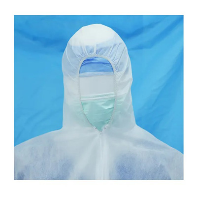 Disposable Polypropylene Plastic Coveralls , with hood, 50/Case
