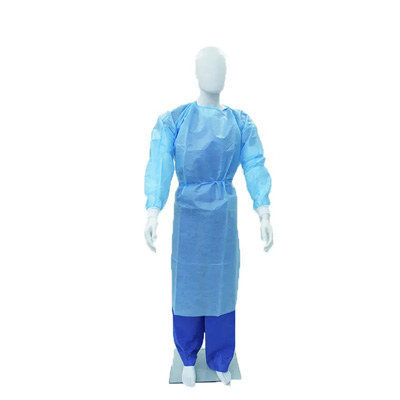 Fully PP+PE Coated Isolation Gown with knitted cuffs A06K5