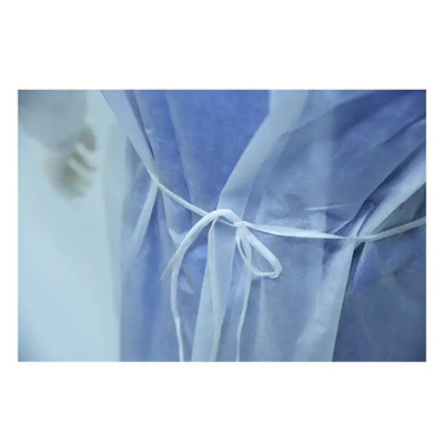 Half PP + PE Coated Isolation Gown with knitted cuffs CAT III Type PB6B